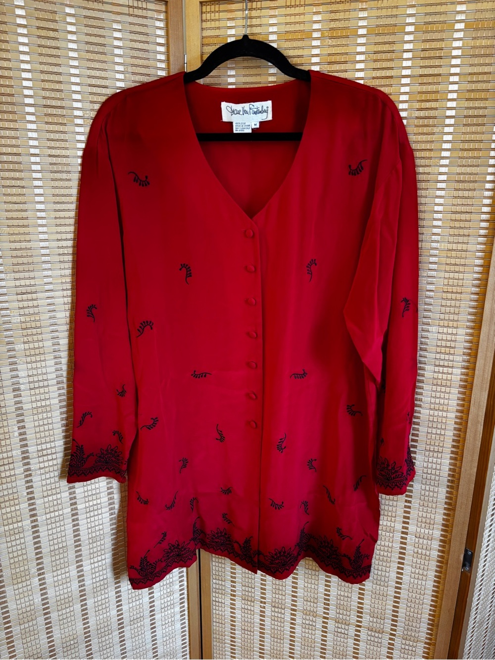 Diane Von Furstenberg Red Silk Blouse